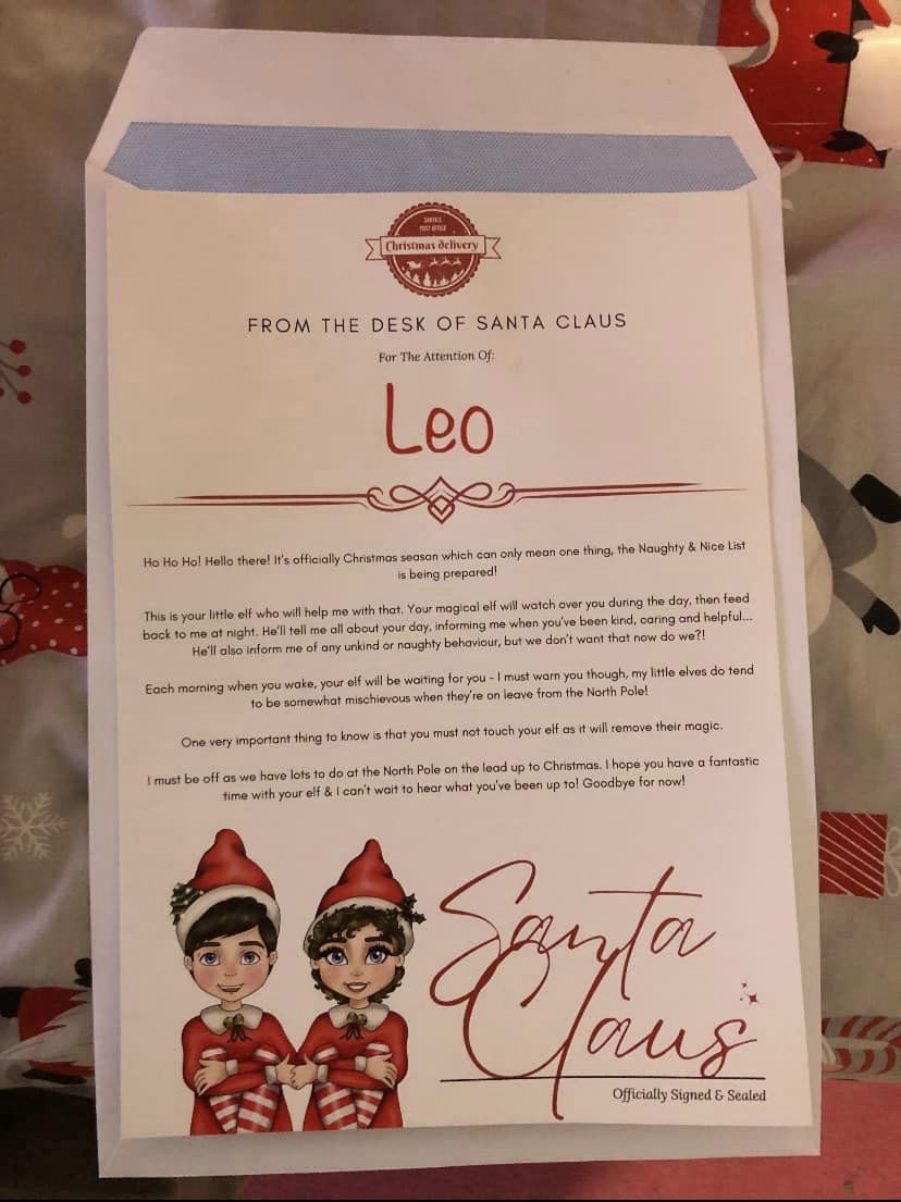 Arrival Elf Letter