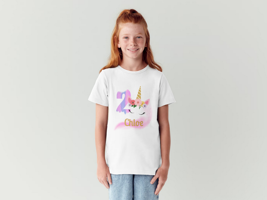 Custom Birthday T Shirt - Unicorn