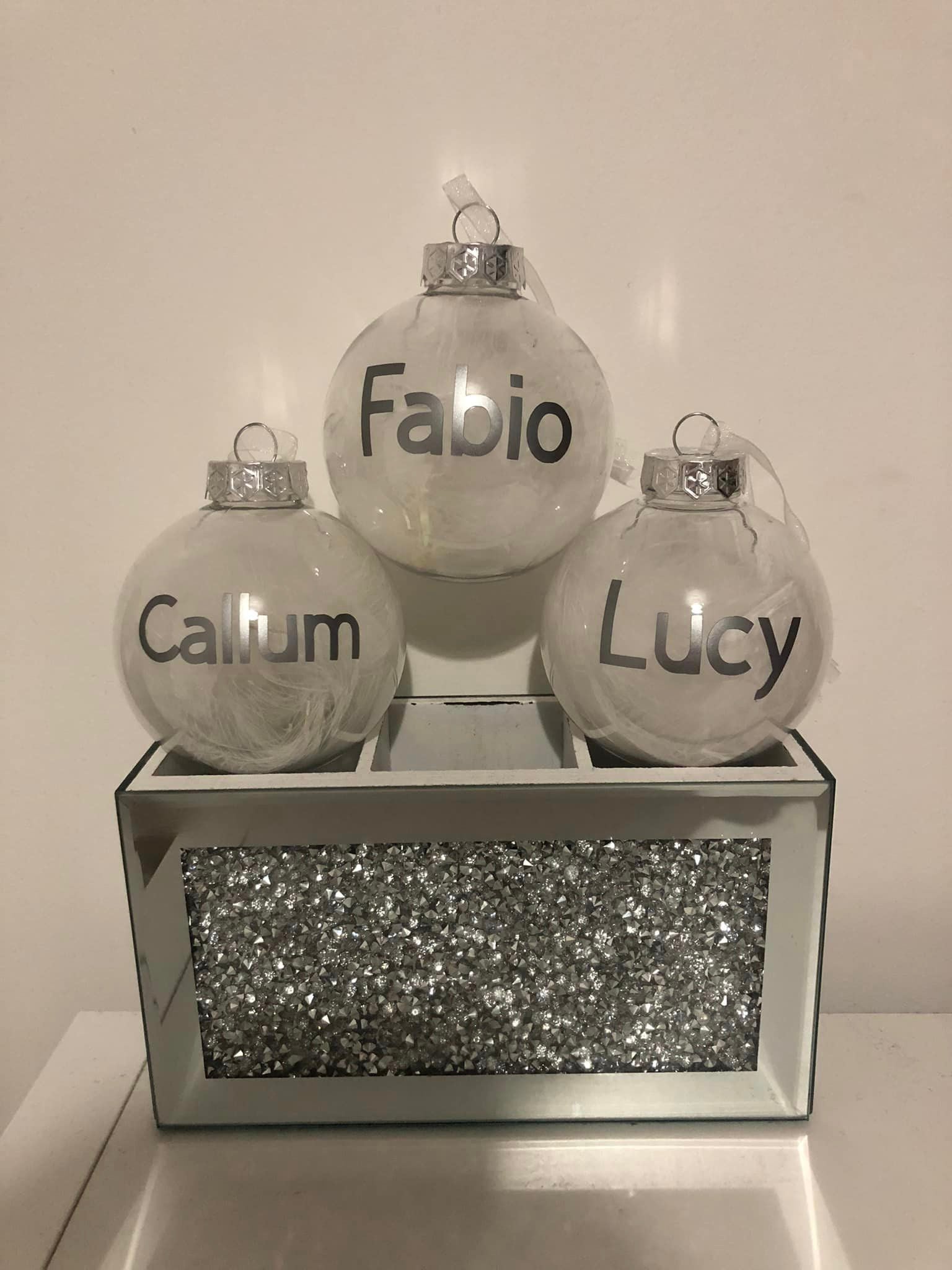Personalised Feathered Baubles