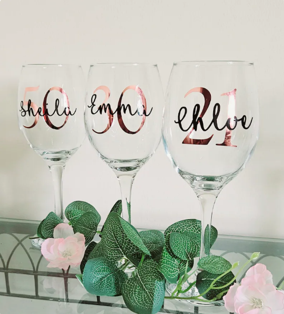 Personalised Number Wine Glass