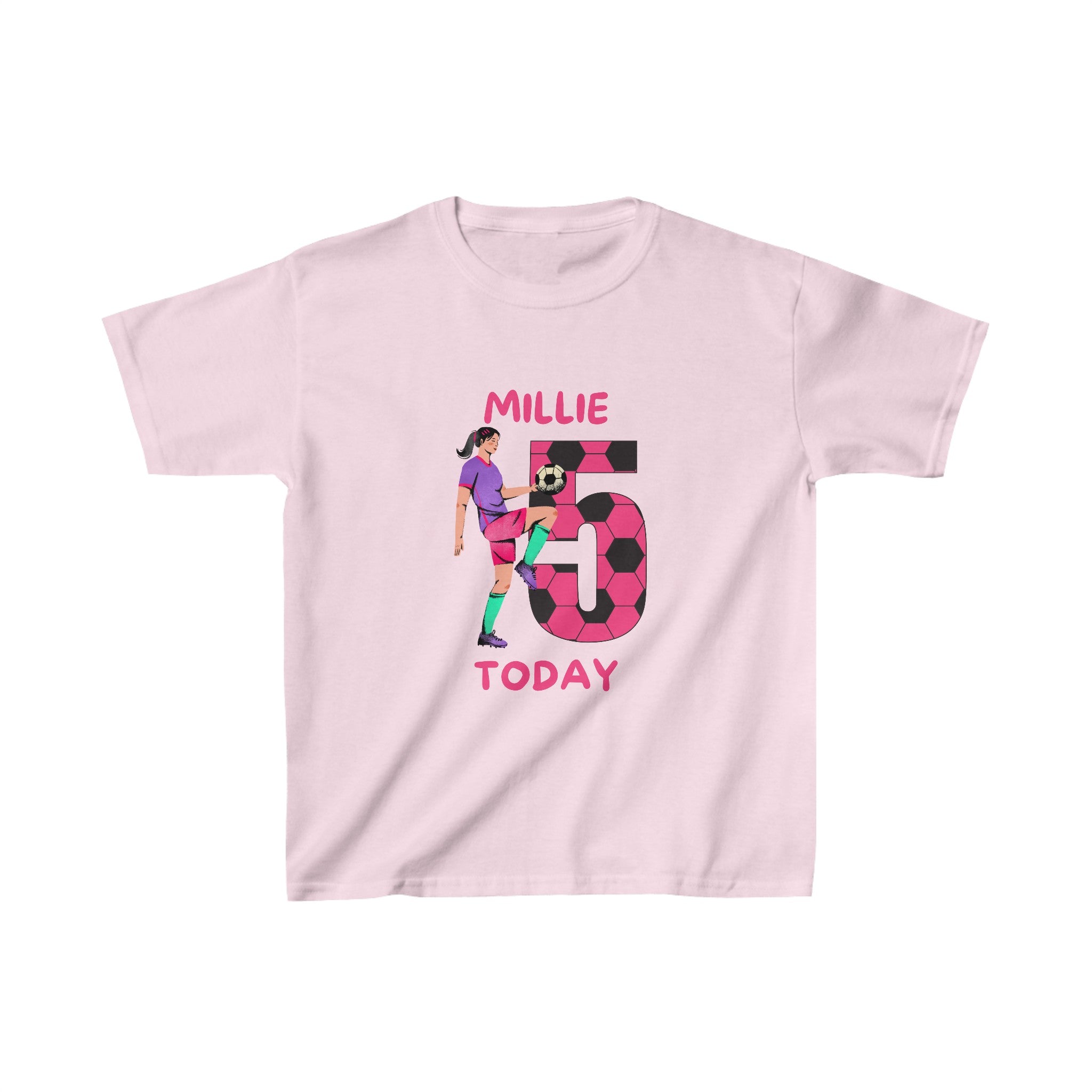 Girls Custom Football Birthday T Shirt