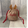 Personalised Reindeer Christmas Velour bags