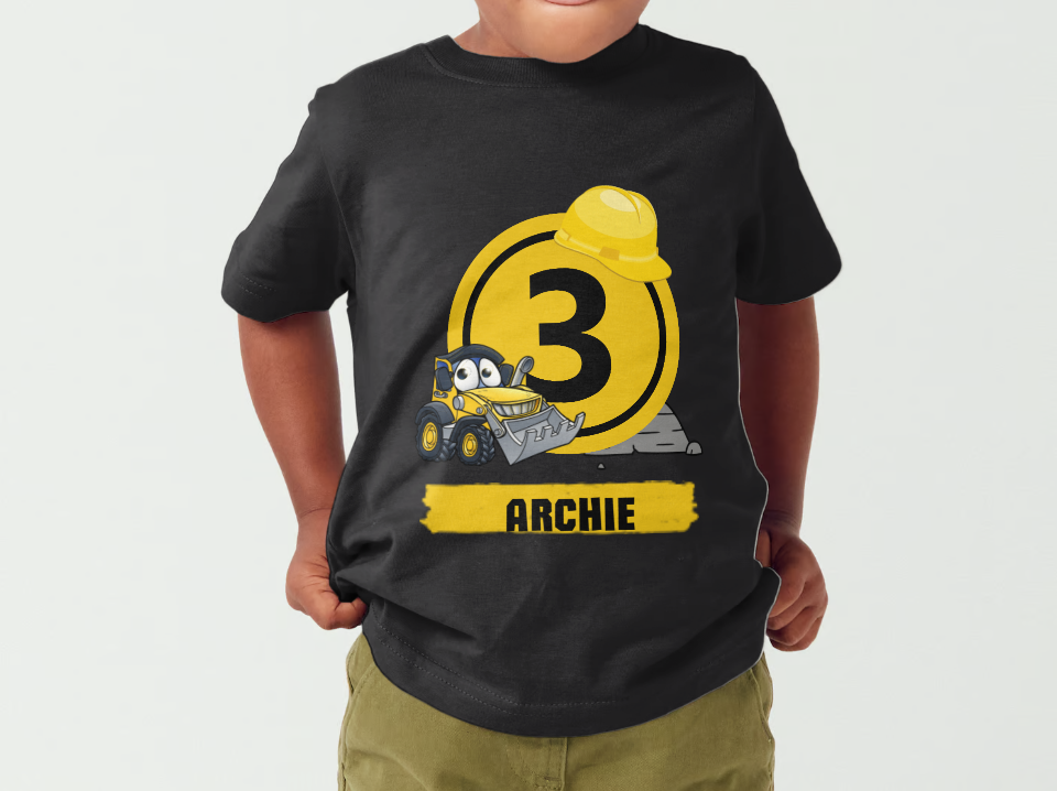 Custom Birthday T Shirt - Construction