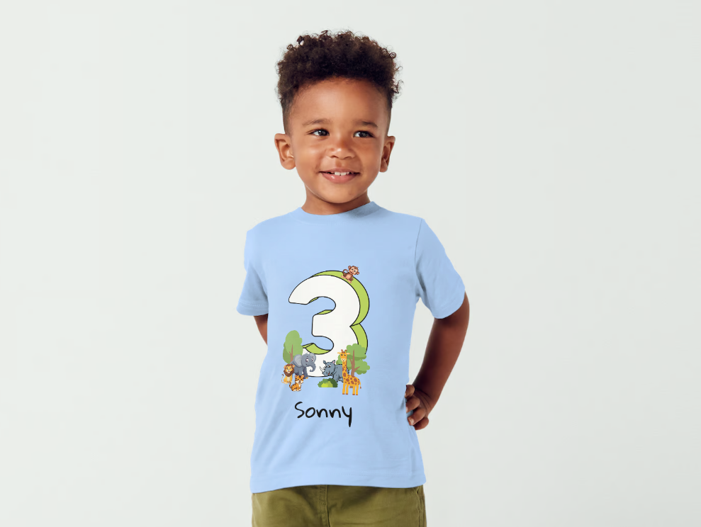 Custom Birthday T Shirt - Jungle Animals