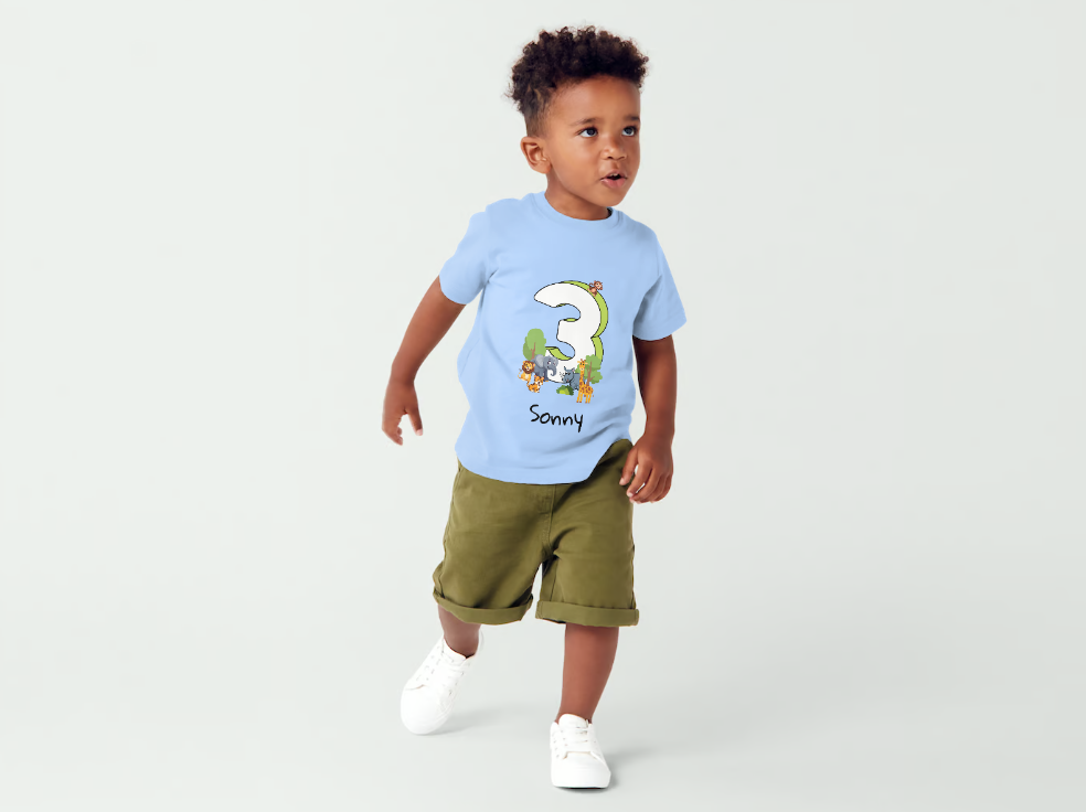 Custom Birthday T Shirt - Jungle Animals