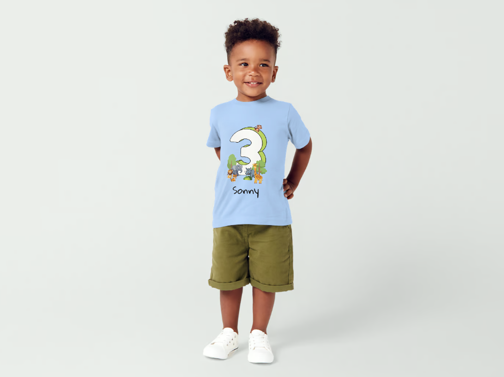 Custom Birthday T Shirt - Jungle Animals